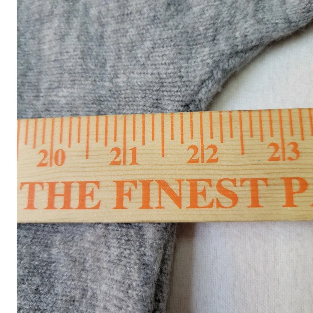Magaschoni Gray Mock Neck Oversized Knit Sweater Medium Side Slit RibbedHem 2910